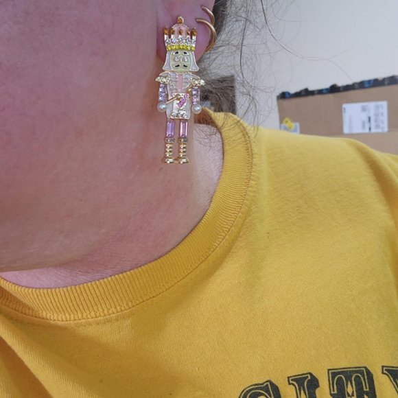 Nutcracker Earrings Womens Ladies Pink Fashion Xmas Holiday Christmas Jewelry - Picture 11 of 13
